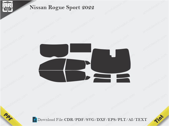 Nissan Rogue Sport 2022 Tint Film Cutting Template