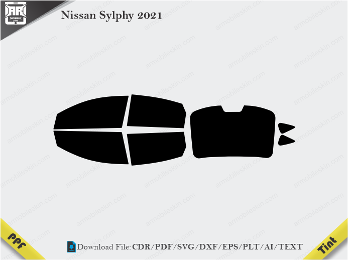 Nissan Sylphy 2021 Tint Film Cutting Template