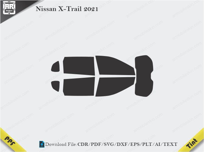 Nissan X-Trail 2021 Tint Film Cutting Template