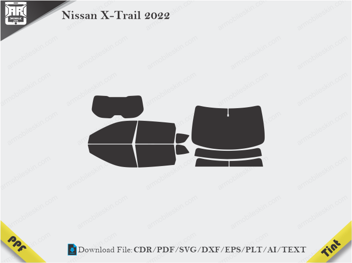 Nissan X-Trail 2022 Tint Film Cutting Template