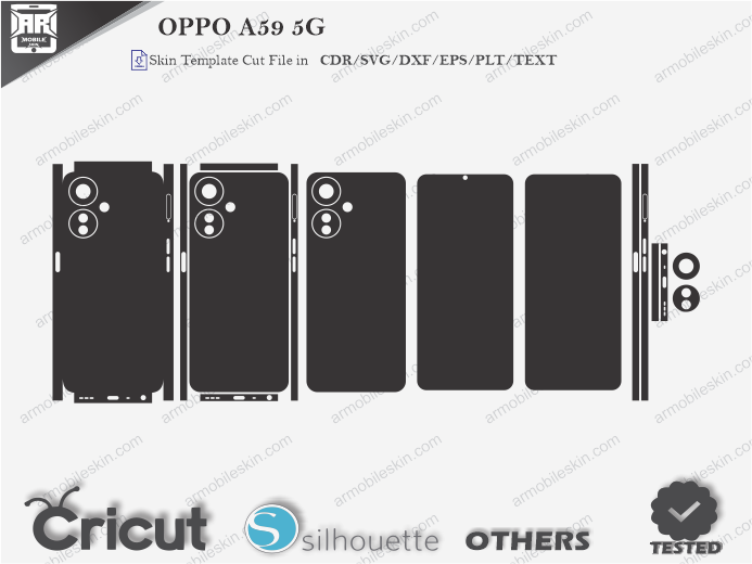 OPPO A59 5G Skin Template Vector