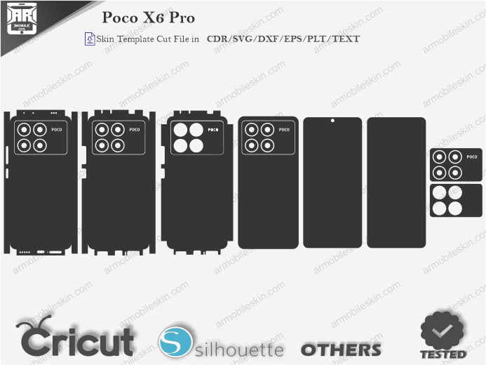 Poco X6 Pro Skin Template Vector