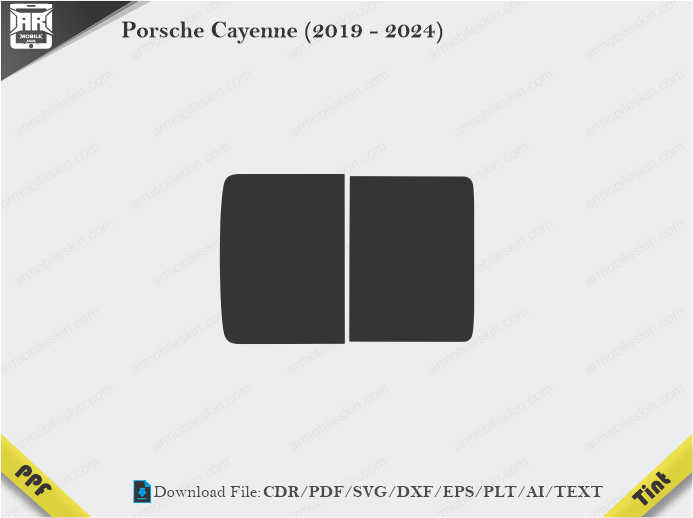Porsche Cayenne (2019 - 2024) Tint Film Cutting Template
