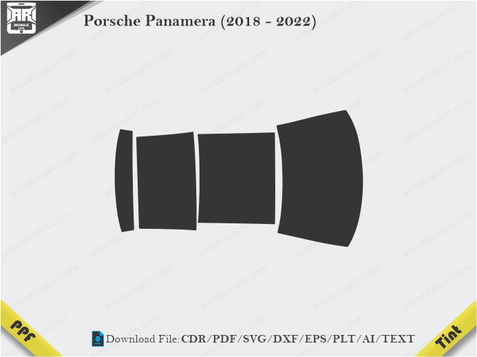 Porsche Panamera (2018 – 2022) Tint Film Cutting Template