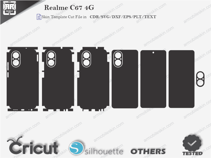 Realme C67 4G Skin Template Vector