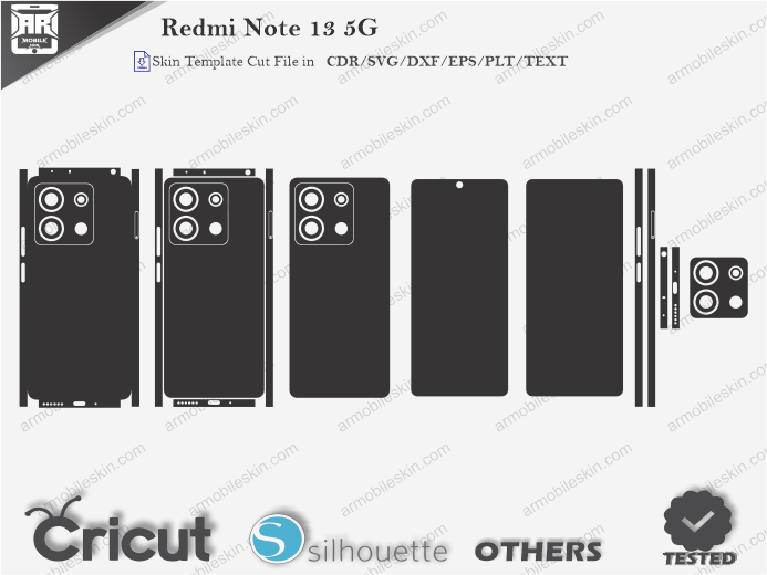 Redmi Note 13 5G Skin Template Vector