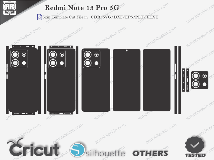 Redmi Note 13 Pro 5G Skin Template Vector