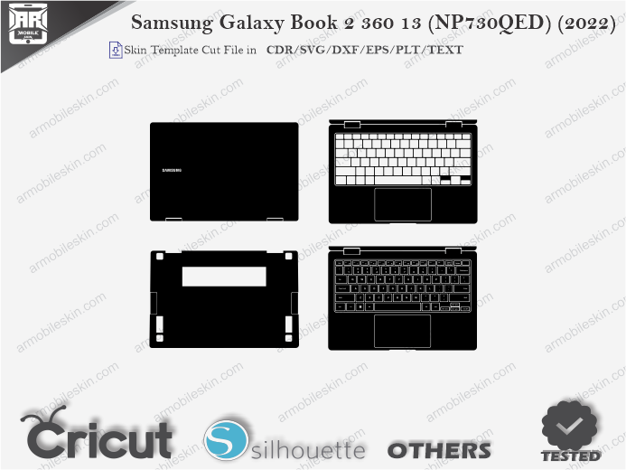 Samsung Galaxy Book 2 360 13 (NP730QED) (2022) Skin Template Vector