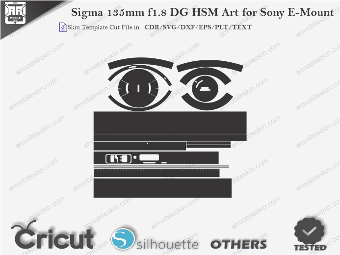 Sigma 135mm f1.8 DG HSM Art for Sony E-Mount Skin Template Vector