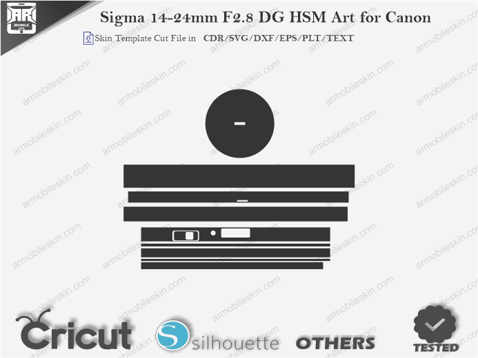 Sigma 14-24mm F2.8 DG HSM Art for Canon Skin Template Vector