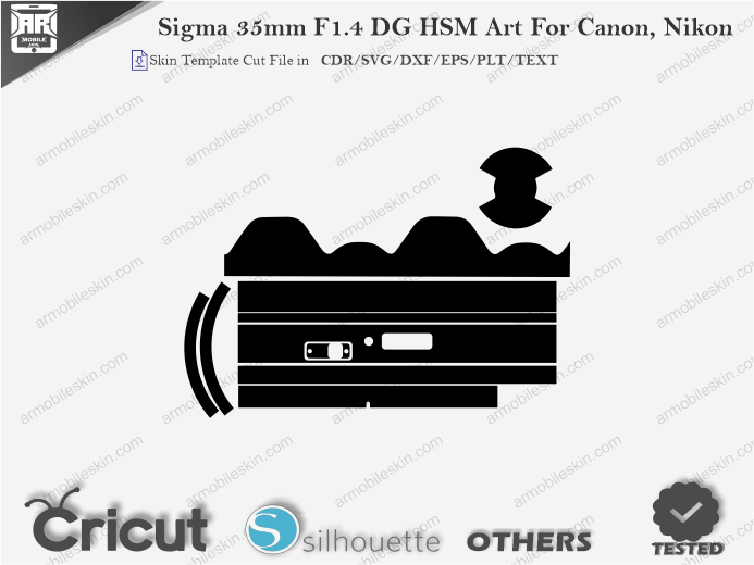 Sigma 35mm F1.4 DG HSM Art For Canon, Nikon Skin Template Vector
