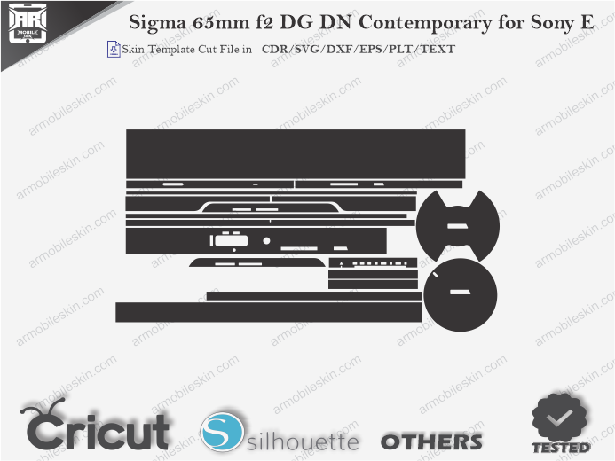 Sigma 65mm f2 DG DN Contemporary for Sony E Skin Template Vector