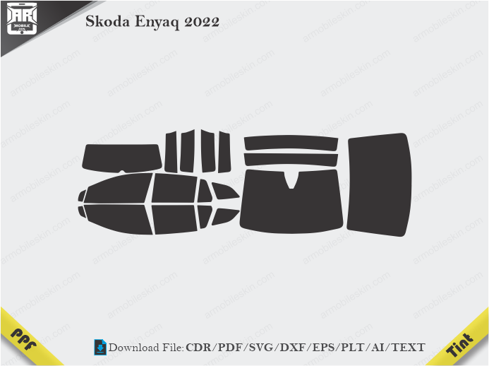 Skoda Enyaq 2022 Tint Film Cutting Template