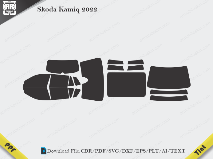 Skoda Kamiq 2022 Tint Film Cutting Template