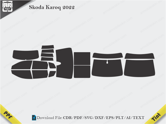 Skoda Karoq 2022 Tint Film Cutting Template
