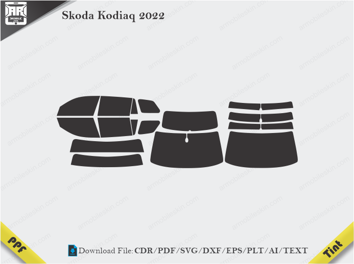 Skoda Kodiaq 2022 Tint Film Cutting Template