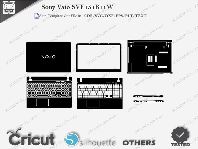 Sony Vaio SVE151B11W Skin Template Vector