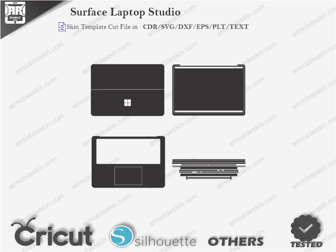 Surface Laptop Studio Skin Template Vector