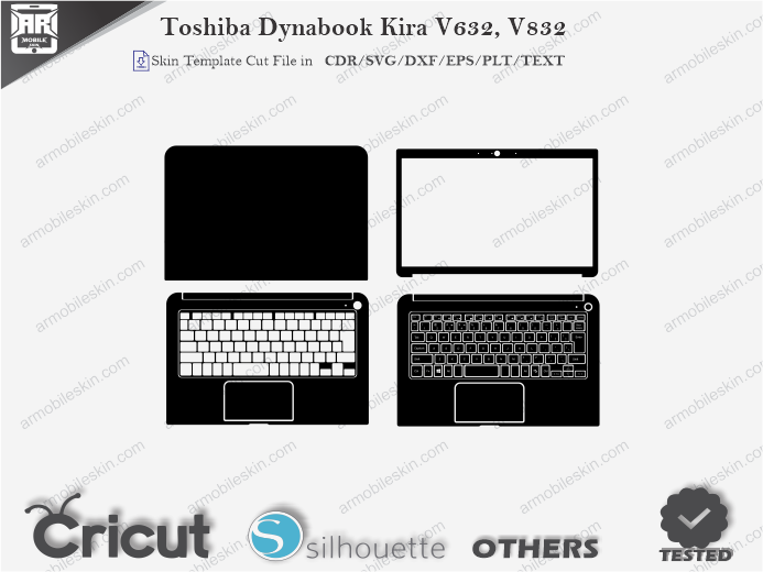 Toshiba Dynabook Kira V632, V832 Skin Template Vector