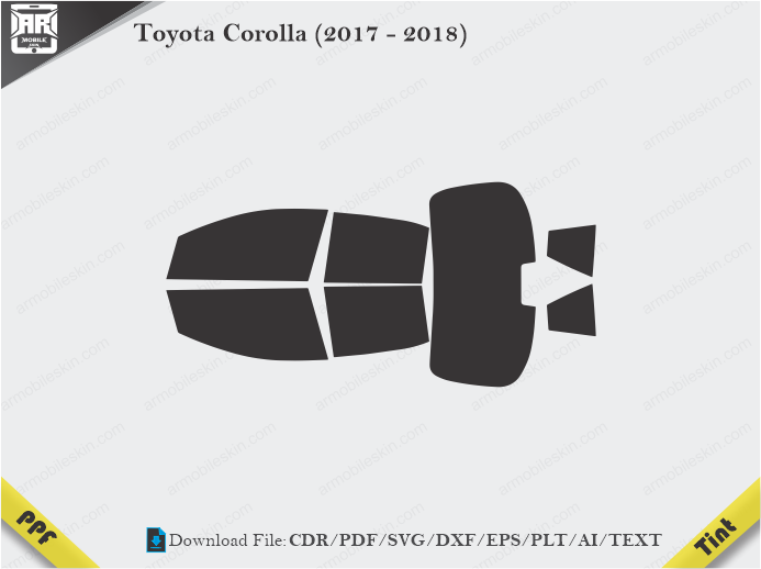 Toyota Corolla (2017 - 2018) Tint Film Cutting Template