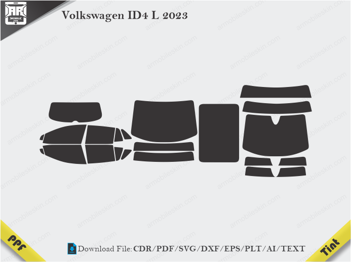 Volkswagen ID4 L 2023 Tint Film Cutting Template