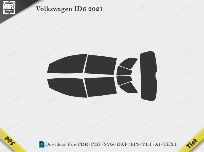 Volkswagen ID6 2021 Tint Film Cutting Template