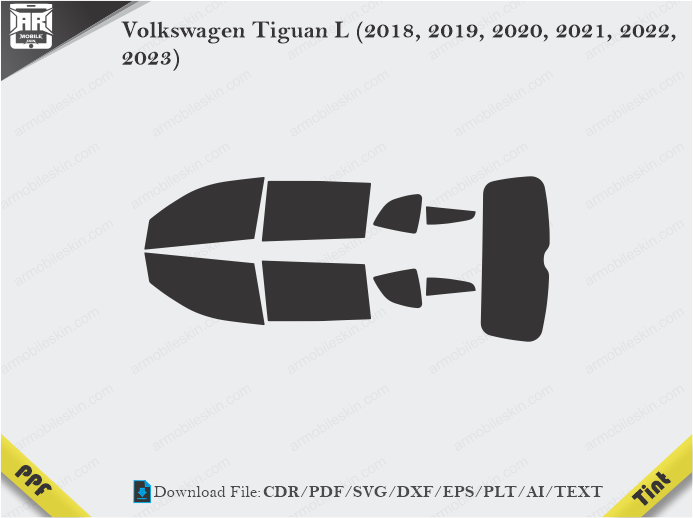 Volkswagen Tiguan L (2018 – 2023) Tint Film Cutting Template