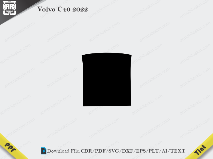 Volvo C40 2022 Tint Film Cutting Template