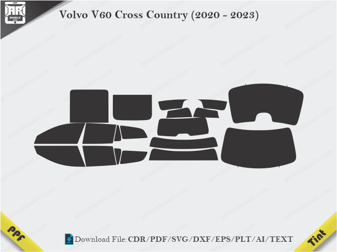 Volvo V60 Cross Country (2020 – 2023) Tint Film Cutting Template