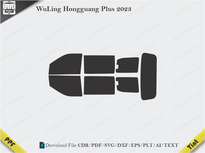 WuLing Hongguang Plus (2023 - 2024) Tint Film Cutting Template