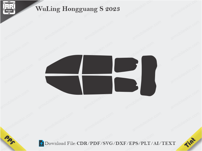 WuLing Hongguang S (2023 – 2024) Tint Film Cutting Template