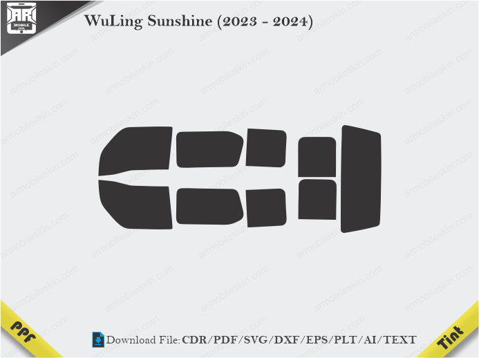WuLing Sunshine (2023 – 2024) Tint Film Cutting Template