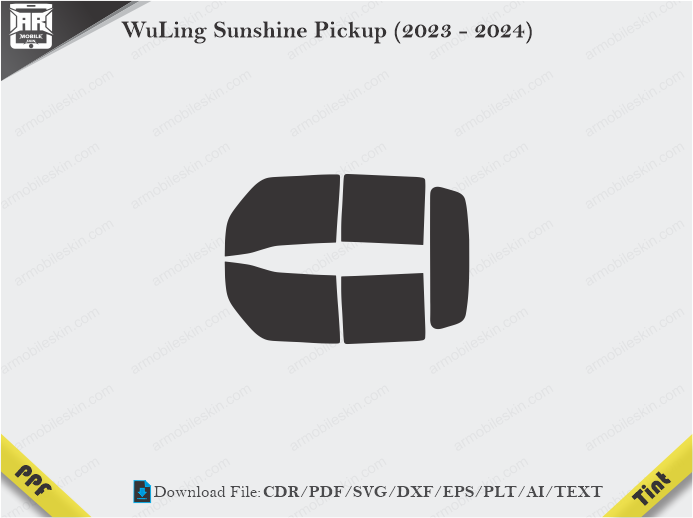 WuLing Sunshine Pickup (2023 – 2024) Tint Film Cutting Template