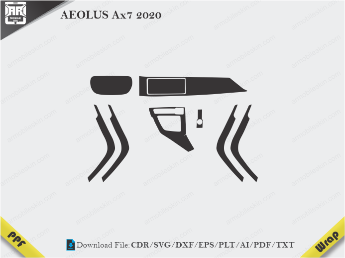 AEOLUS Ax7 2020 Car Interior PPF or Wrap Template