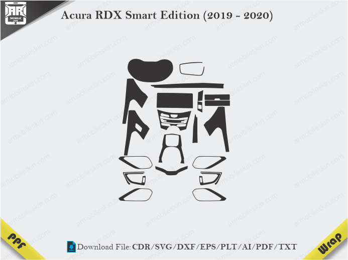 Acura RDX Smart Edition (2019 - 2020) Car Interior PPF or Wrap Template
