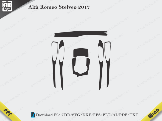 Alfa Romeo Stelveo 2017 Car Interior PPF or Wrap Template