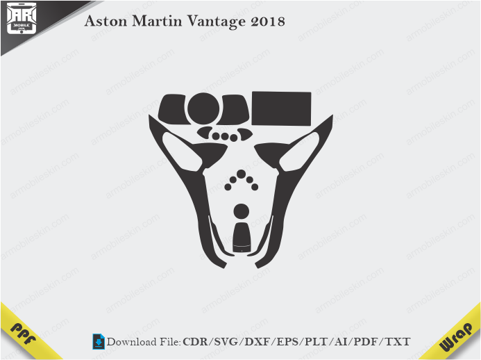 Aston Martin Vantage 2018 Car Interior PPF or Wrap Template