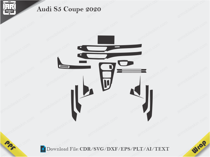 Audi S5 Coupe 2020 Car Interior PPF Template