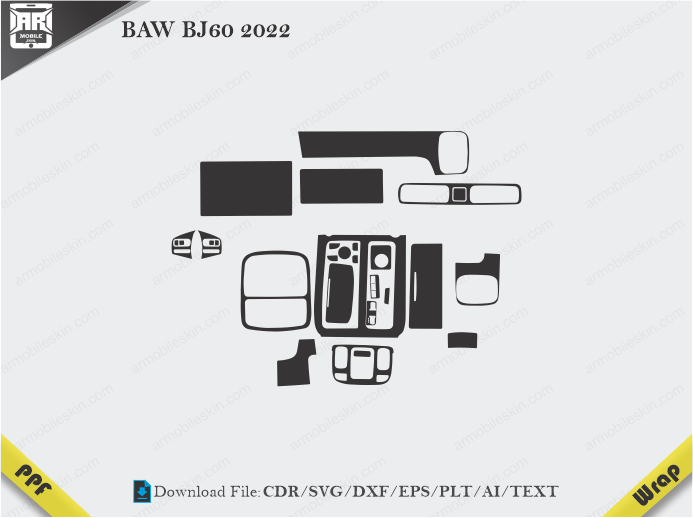 BAW BJ60 2022 Car Interior PPF or Wrap Template