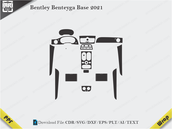 Bentley Benteyga Base 2021 Car Interior PPF or Wrap Template