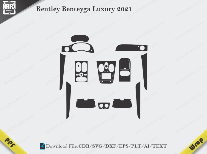 Bentley Benteyga Luxury 2021 Car Interior PPF or Wrap Template