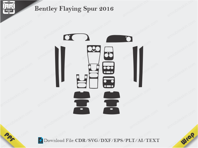Bentley Flaying Spur 2016 Car Interior PPF Template