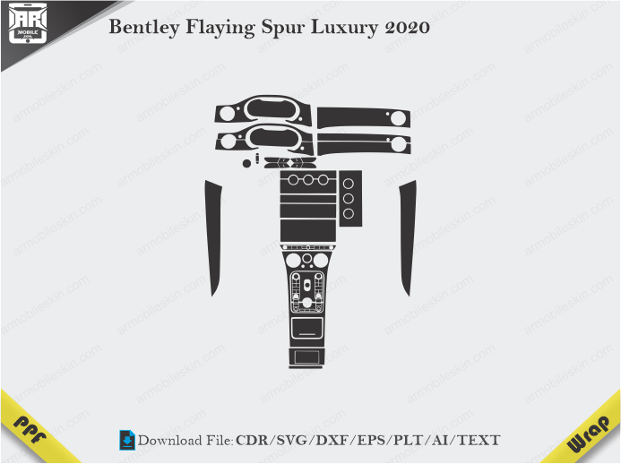 Bentley Flaying Spur Luxury 2020 Car Interior PPF or Wrap Template