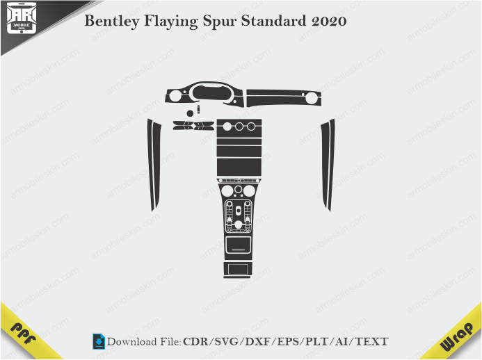 Bentley Flaying Spur Standard 2020 Car Interior PPF or Wrap Template