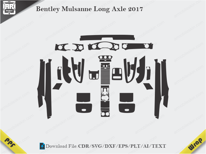 Bentley Mulsanne Long Axle 2017 Car Interior PPF or Wrap Template