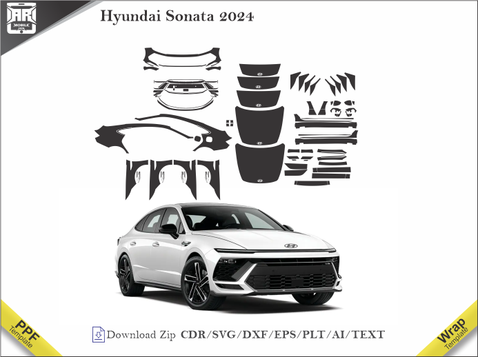 Hyundai Sonata 2024 Car PPF Template