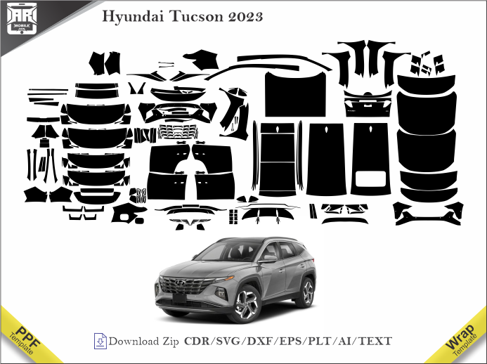 Hyundai Tucson 2023 Car PPF Template