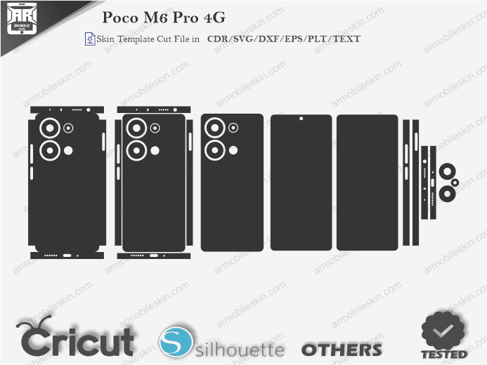 Poco M6 Pro 4G Skin Template Vector