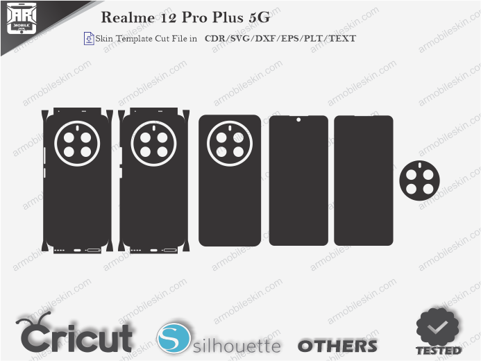 Realme 12 Pro Plus 5G Skin Template Vector