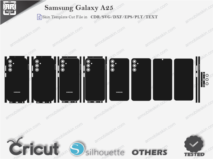 Samsung Galaxy A25 Skin Template Vector